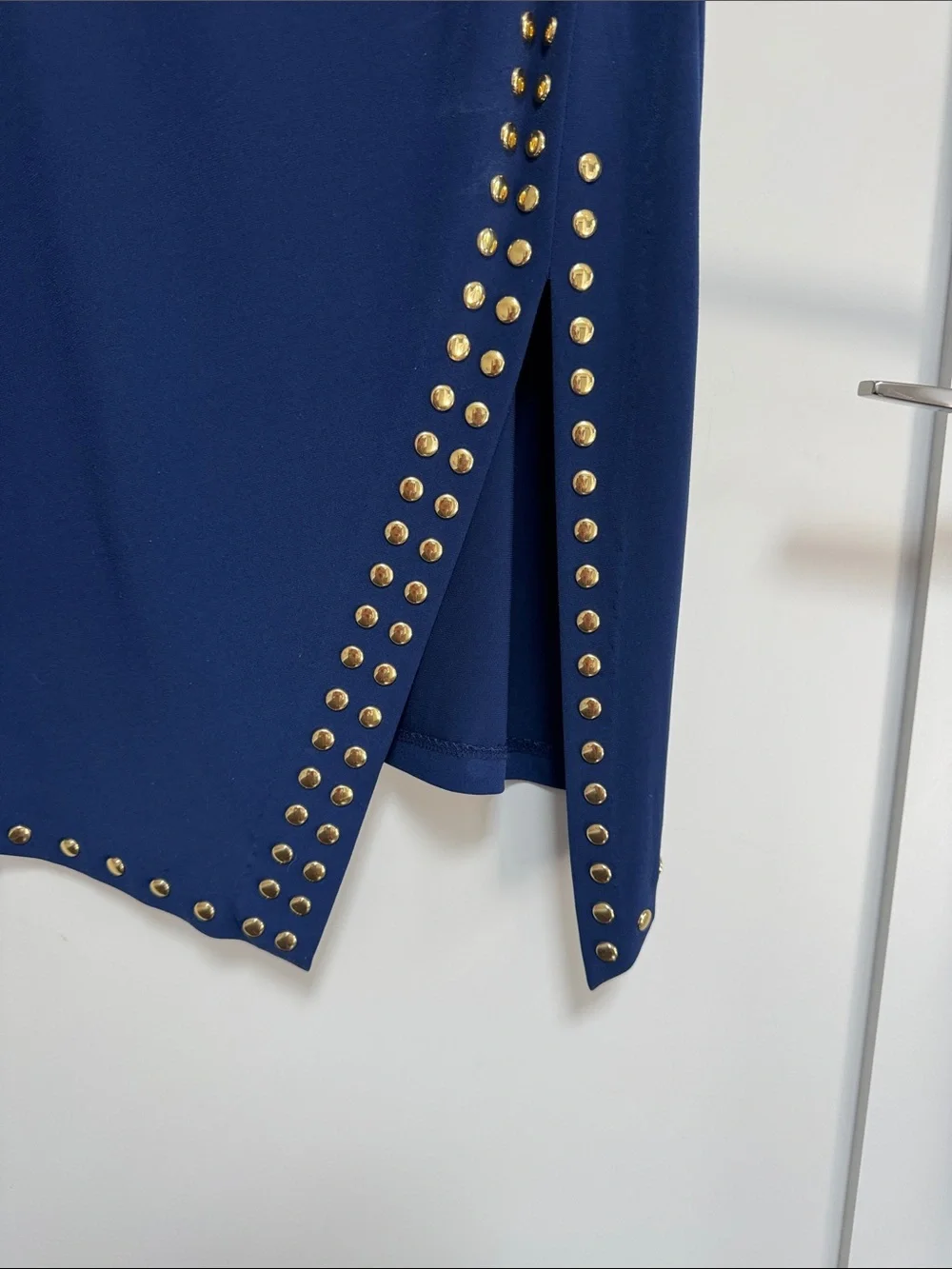 Michael Kors | Navy Midi Dress with Gold Stud Detail